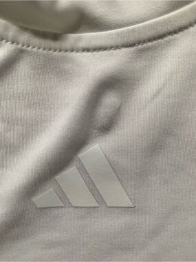 #41 Adidas White Logo Tee - Classic Athletic Top / dri fit (sold as a set)